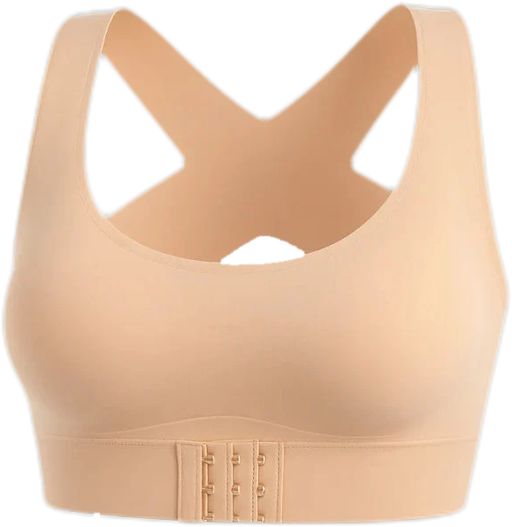 Front-closure comfort bra in nude